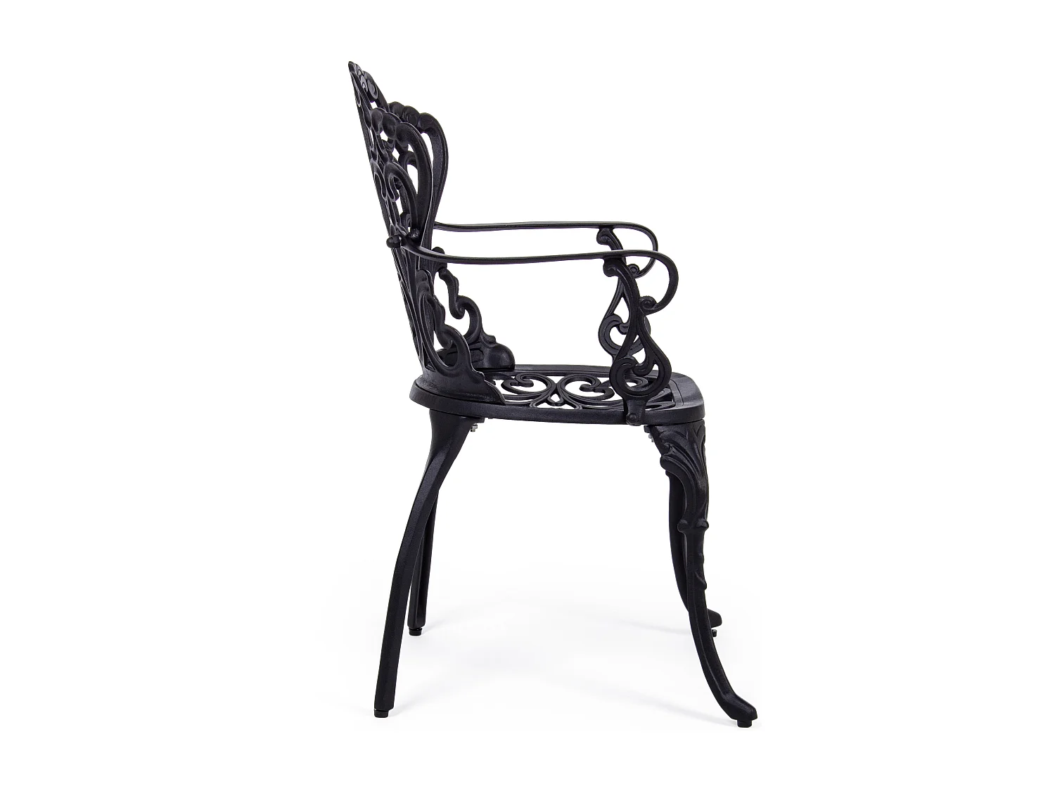 Chaise de jardin aluminium moulée anthracite Vikola - Lot de 2