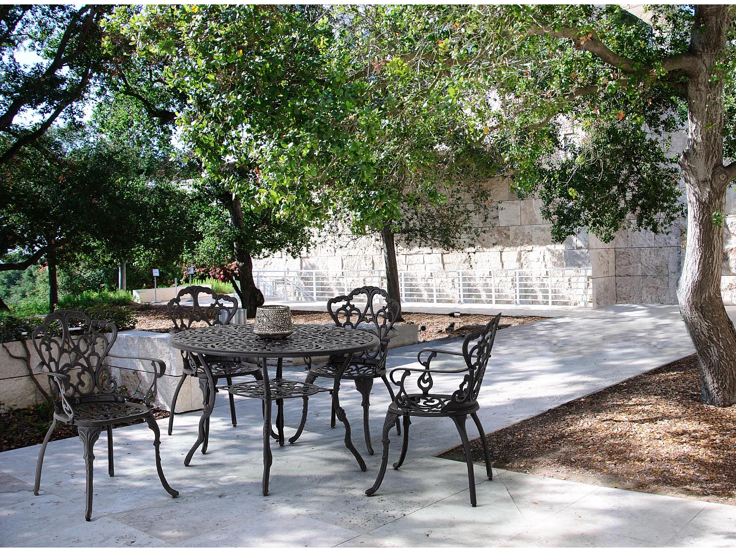 Chaise de jardin aluminium moulée anthracite Vikola - Lot de 2