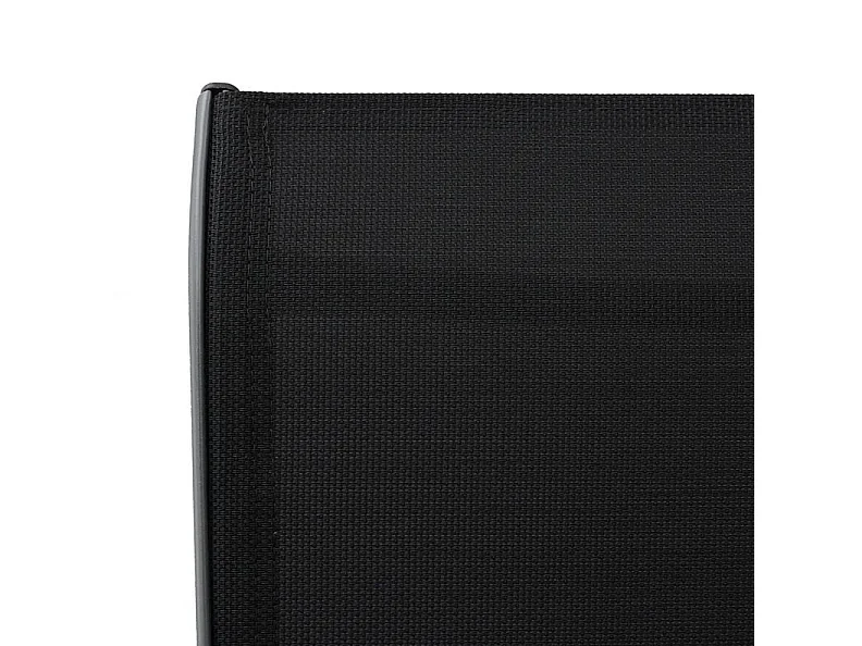 Chaise de bar de jardin textilène et métal noir Nael - Lot de 2