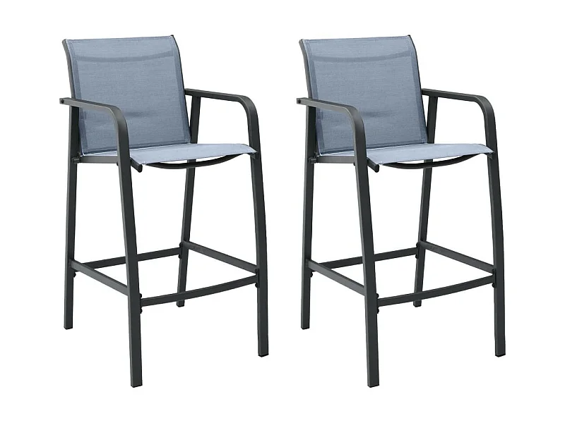 Chaises de bar de jardin 2 pcs Gris Txtilène