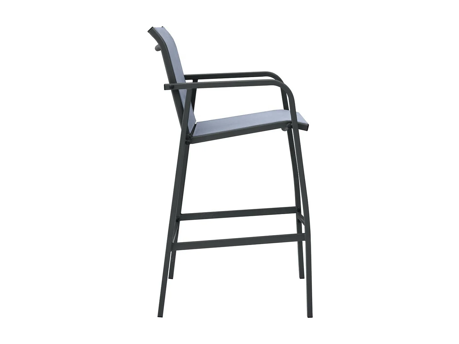Chaises de bar de jardin 2 pcs Gris Txtilène