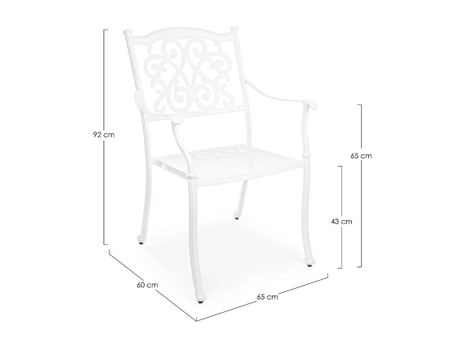 Chaise de jardin aluminium moulée blanc Kofiam - Lot de 2
