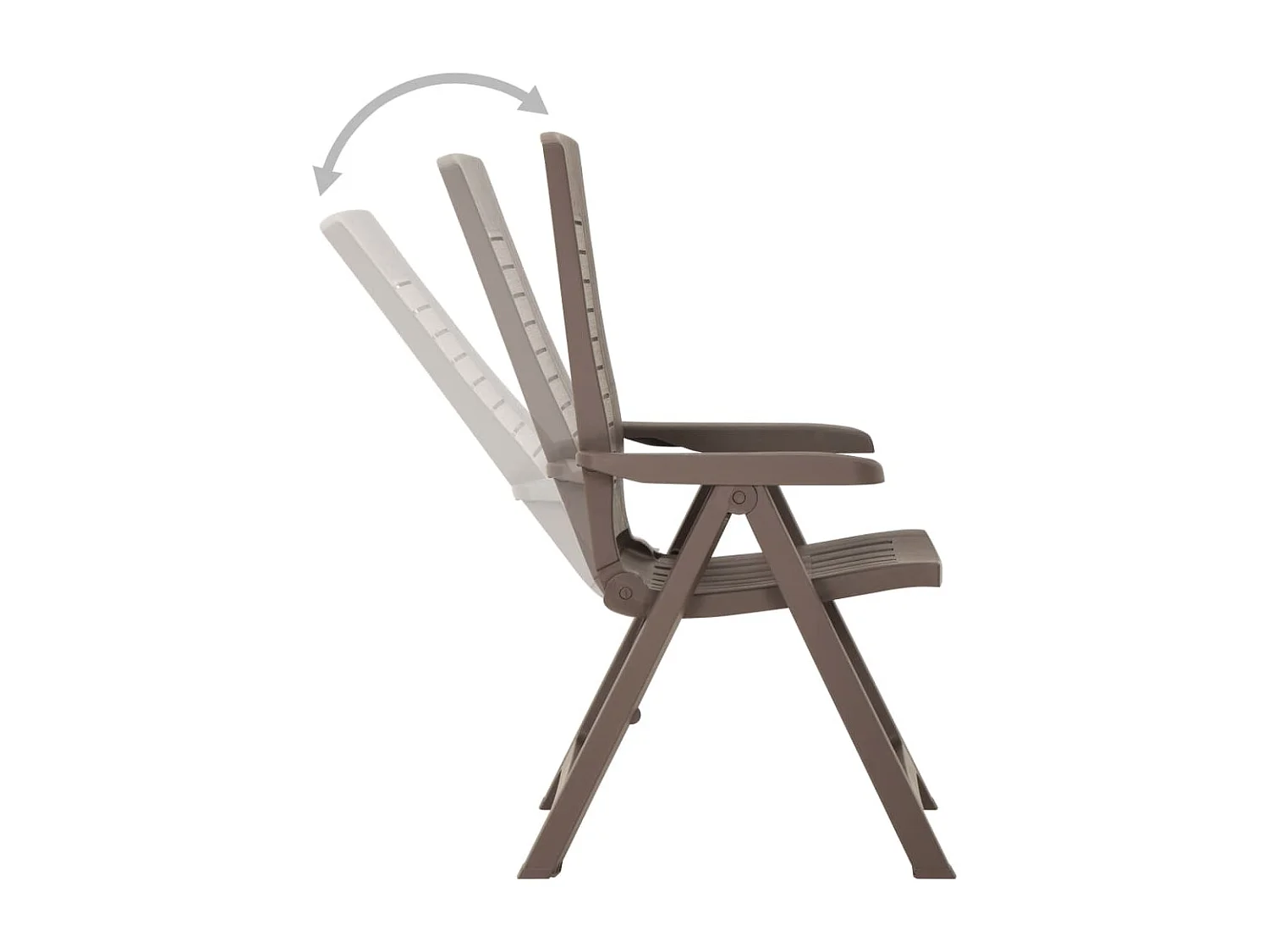 Chaises inclinables de jardin 2 pcs Plastique Moka 3