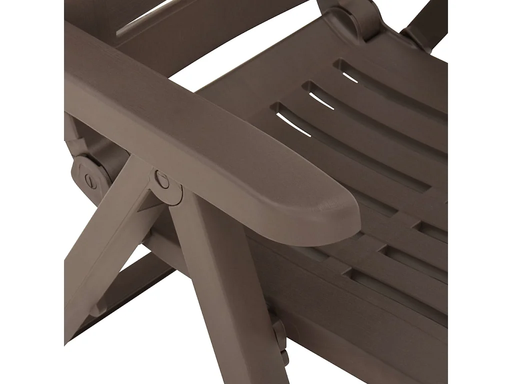 Chaises inclinables de jardin 2 pcs Plastique Moka 3