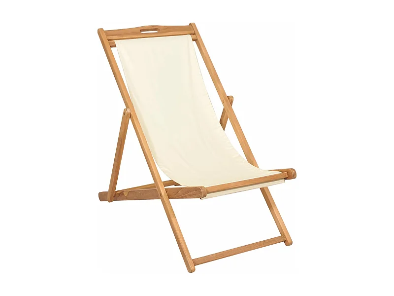 Chaise de terrasse Teck 56 x 105x96 Couleur crème