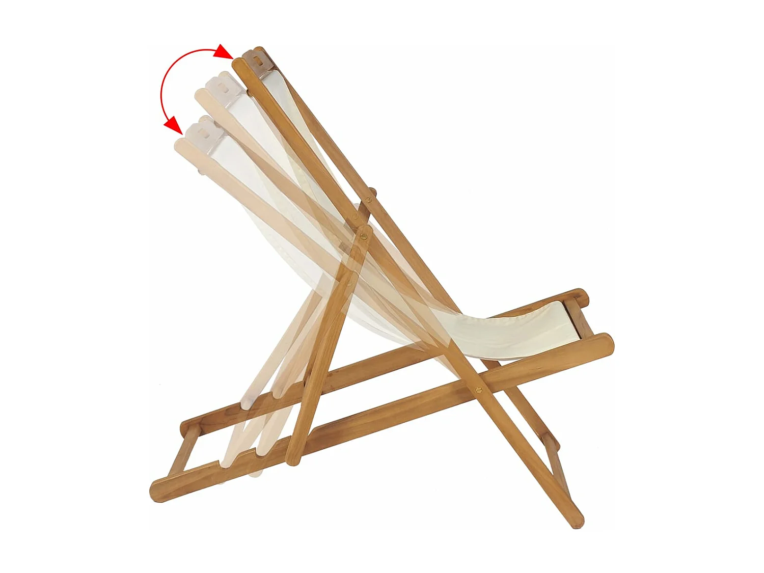 Chaise de terrasse Teck 56 x 105x96 Couleur crème