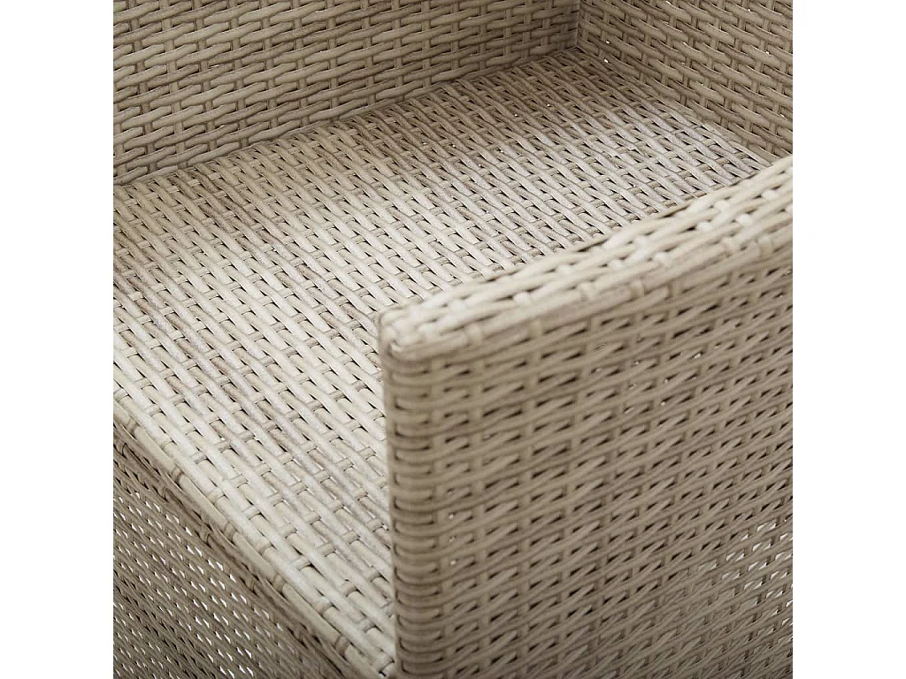 Chaises inclinables 2 pcs et coussins Résine tressée Beige