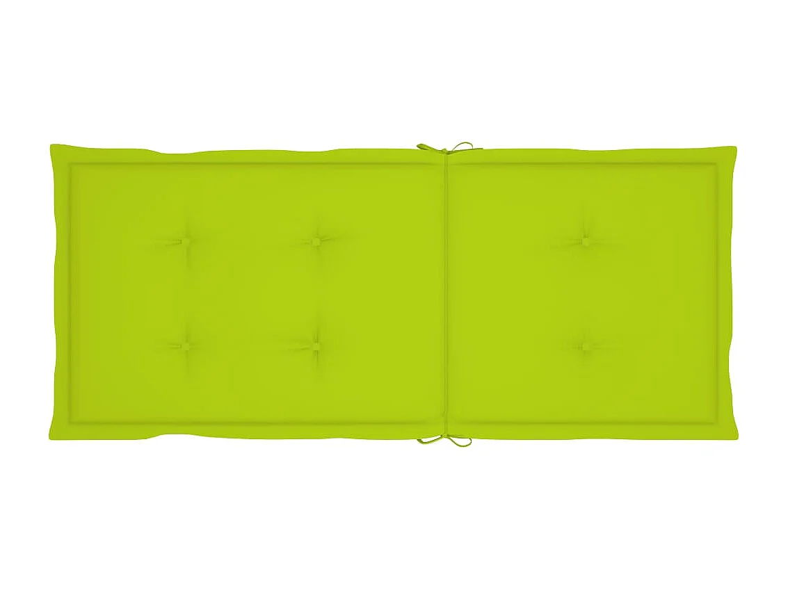 Chaises de jardin 2 pcs avec coussins vert vif Bois de teck 7