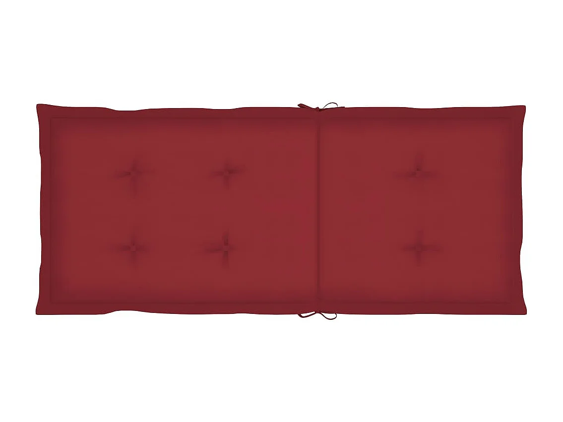 Chaises de jardin 2 pcs avec coussins bordeaux Bois de teck