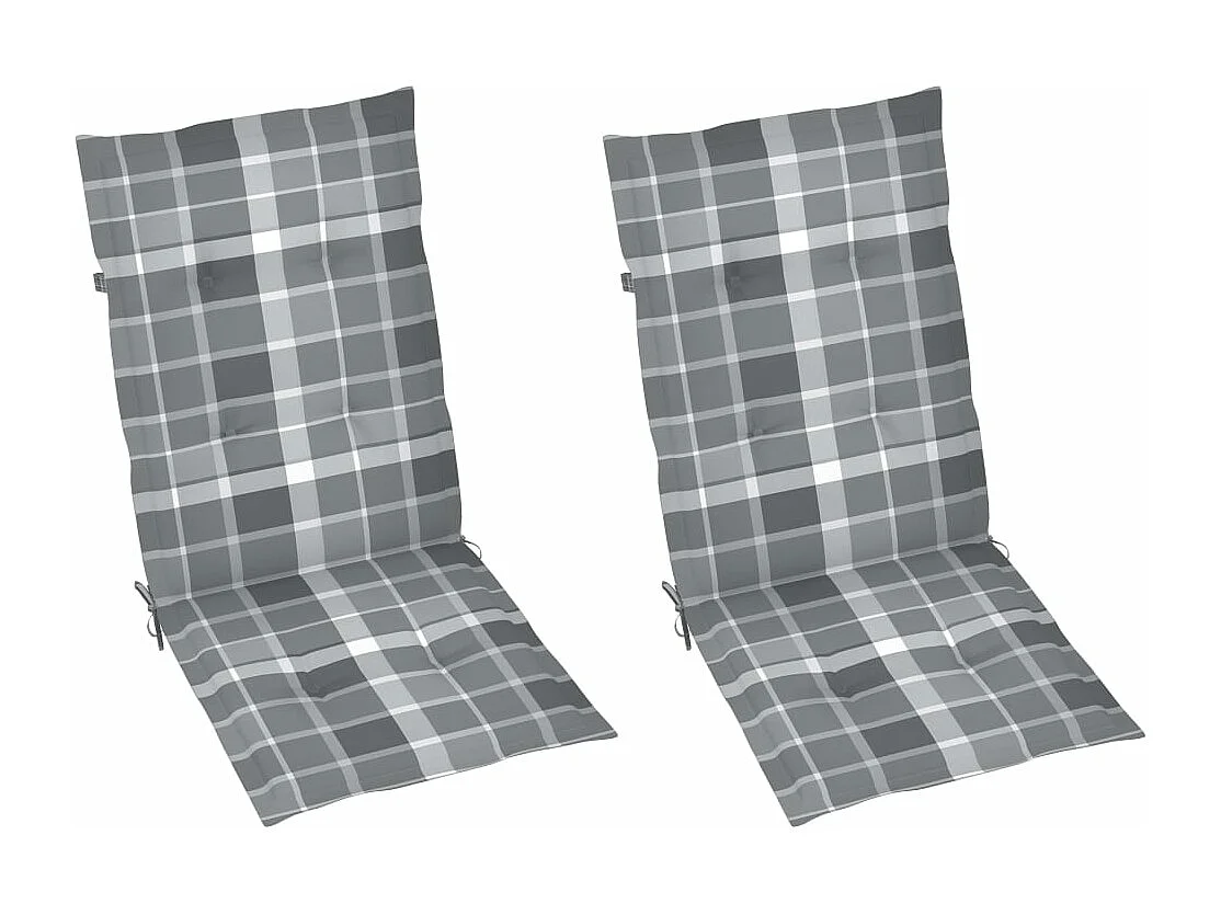 Chaises inclinables de jardin 2 pcs avec coussins Bois d'acacia 4