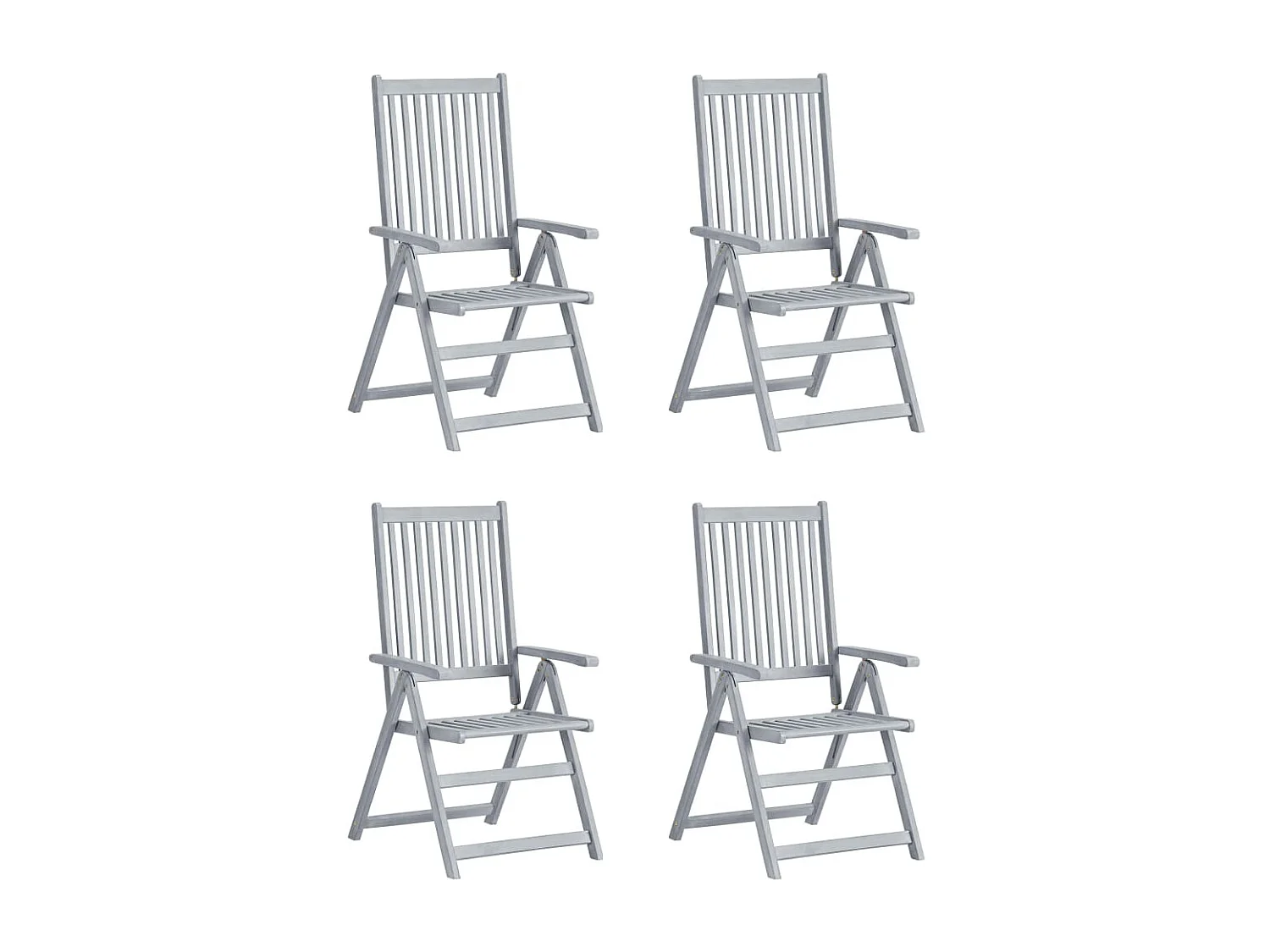 Chaises inclinables de jardin 4 pcs avec coussins Bois d'acacia 29