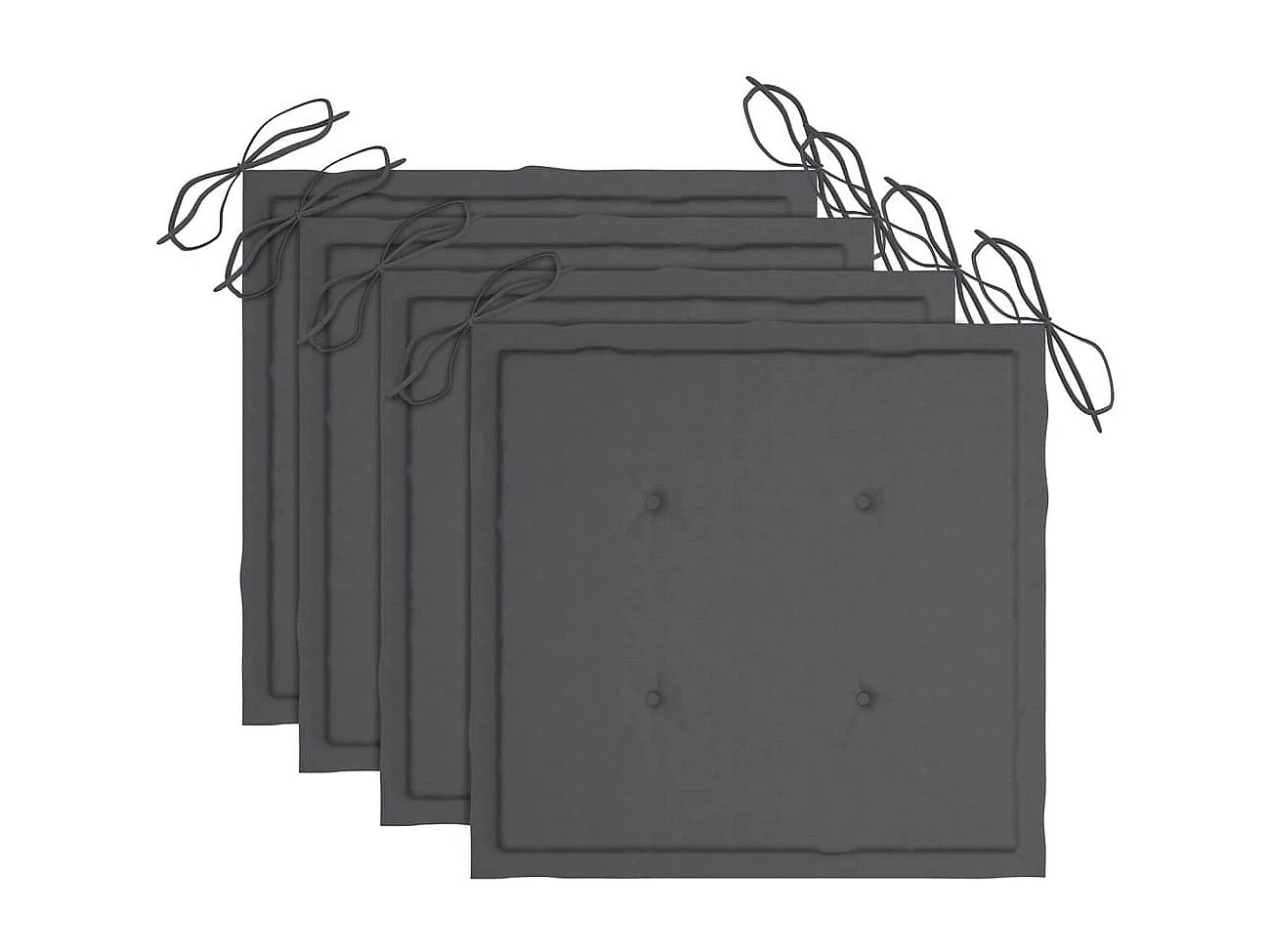 Chaises pliables de jardin avec coussins 4 pcs Teck solide