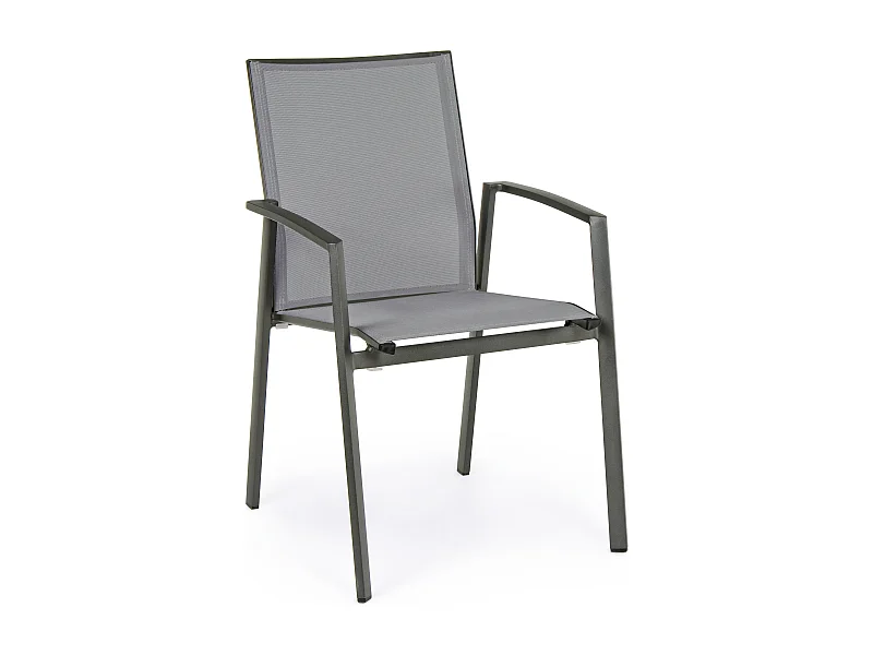 Fauteuil de jardin en aluminium anthracite Cadia - Lot de 4