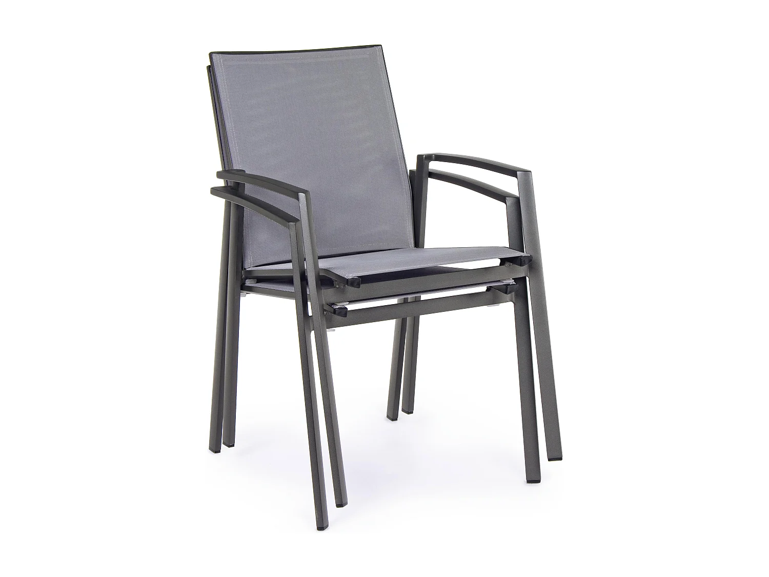 Cadia antraciet aluminium tuinfauteuil - Set van 4