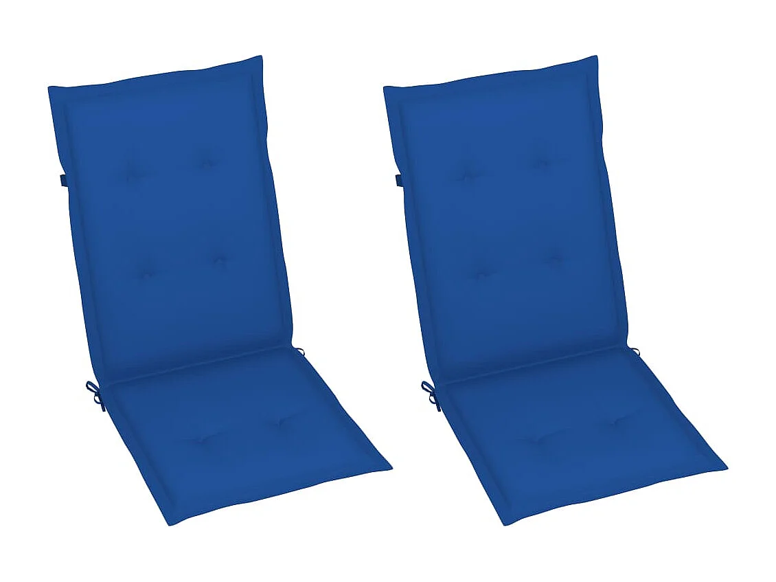 Chaises inclinables de jardin 2 pcs avec coussins Bois d'acacia 15