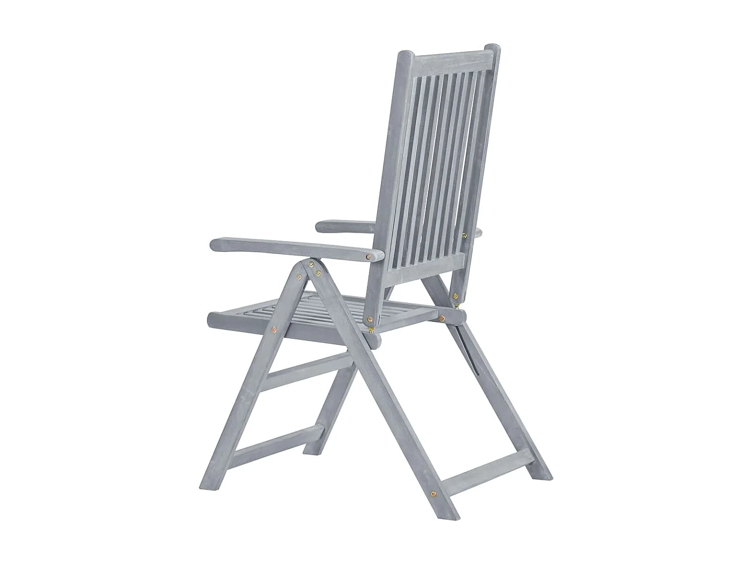 Chaises inclinables de jardin 4 pcs Gris Bois solide d'acacia