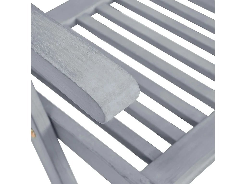 Chaises inclinables de jardin 4 pcs Gris Bois solide d'acacia