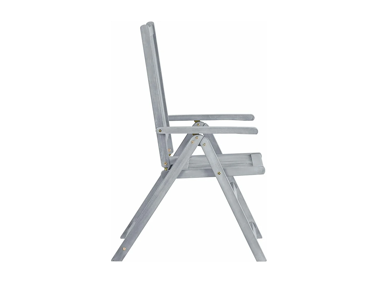 Chaises inclinables de jardin 4 pcs Gris Bois solide d'acacia