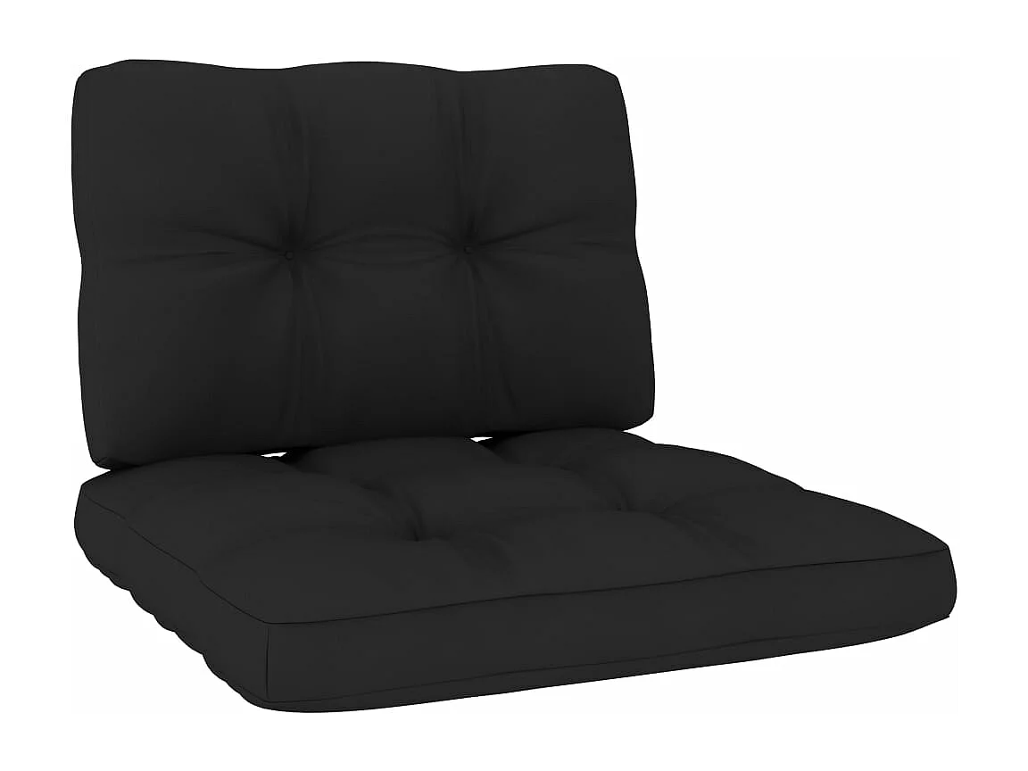 Chaise de jardin avec coussins noir Bois de pin imprégné