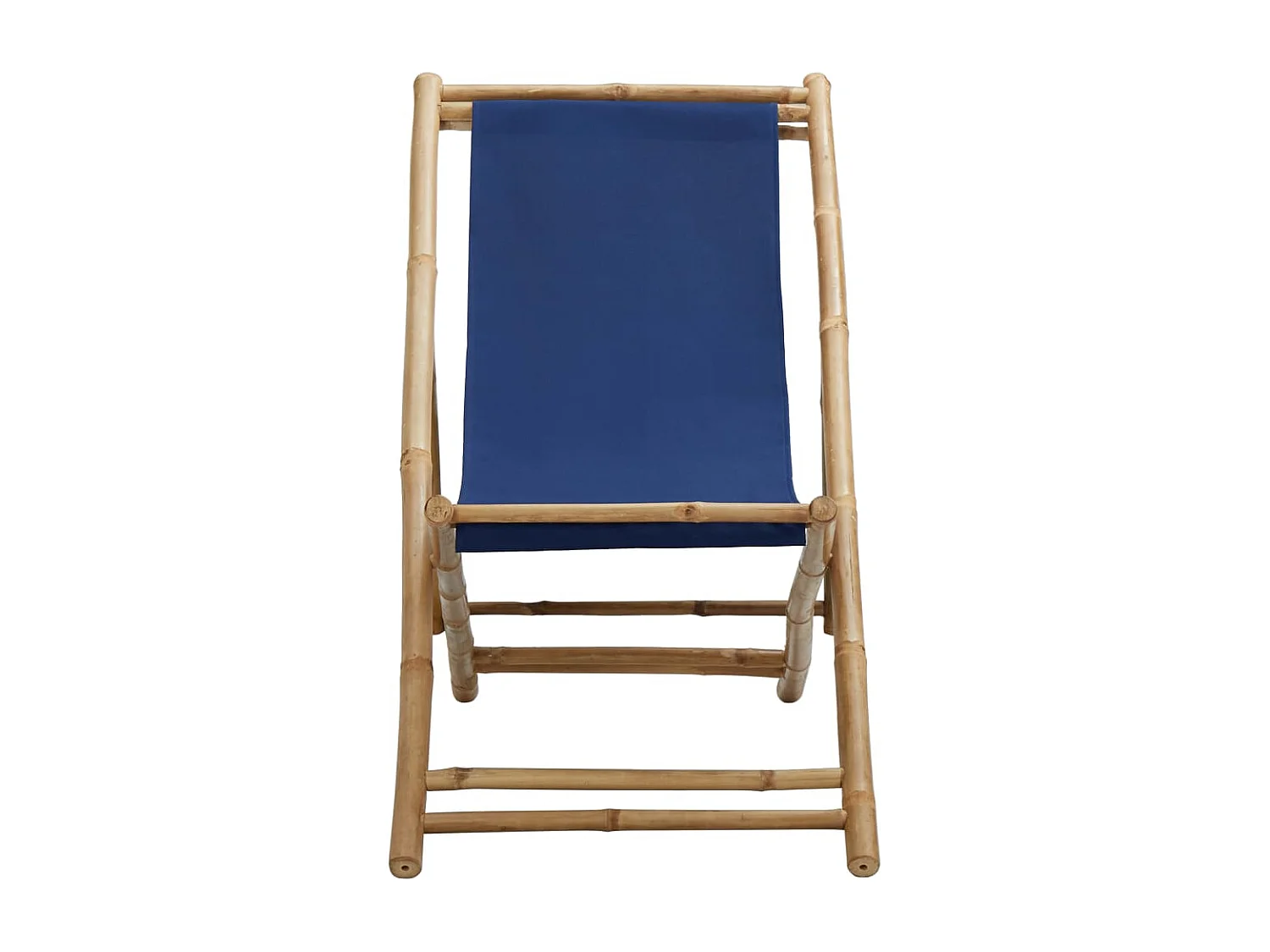 Chaise de terrasse Bambou et toile Bleu marine