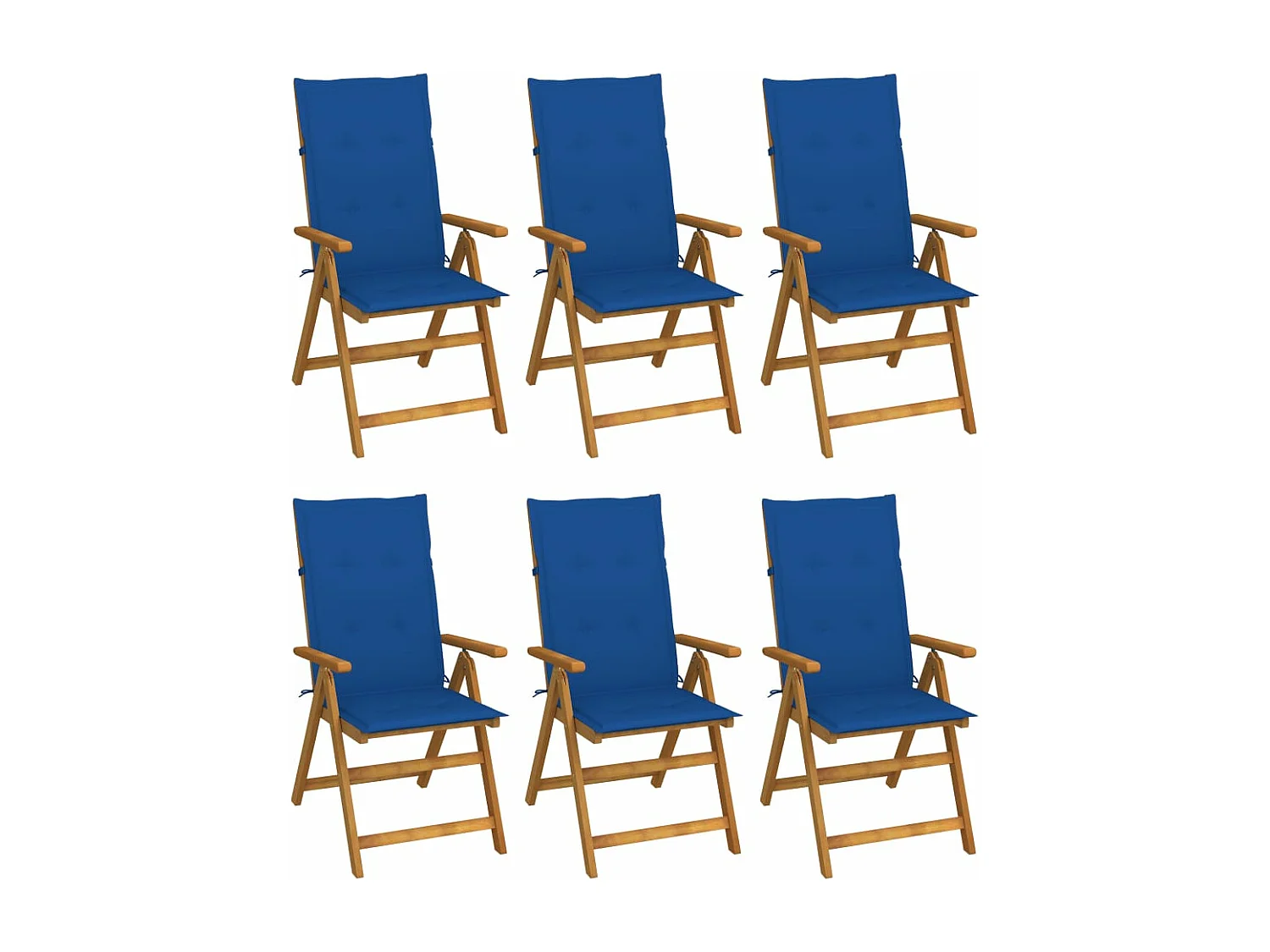 Chaises pliables de jardin 6 pcs avec coussins Bois d'acacia 80