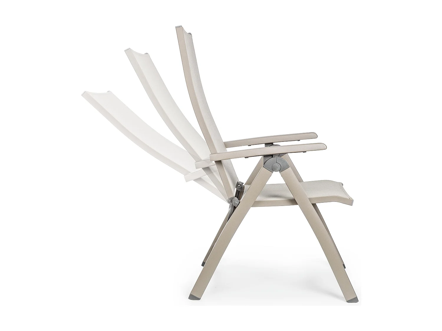 Fauteuil inclinable aluminium taupe Victorine