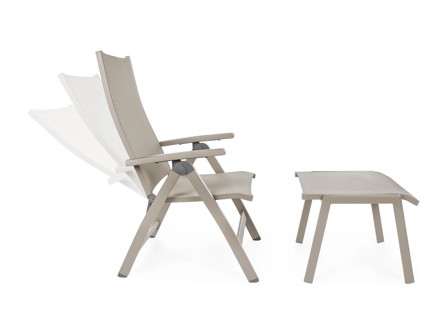 Fauteuil inclinable aluminium taupe Victorine