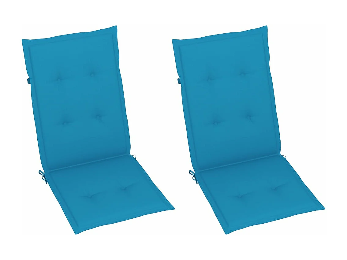 Chaises inclinables de jardin 2 pcs avec coussins Bois d'acacia