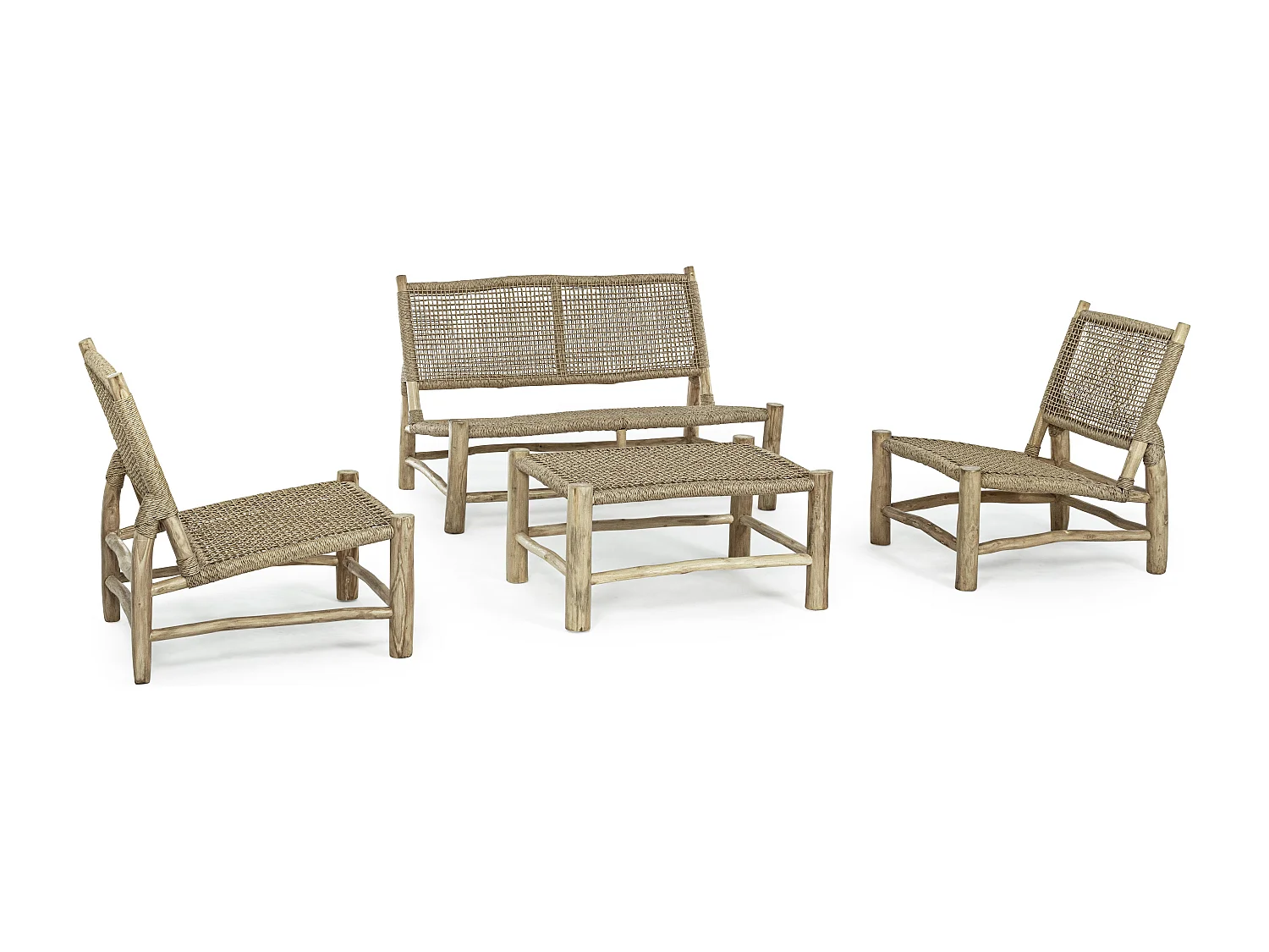 Chaise de jardin en bois teck naturel Landry - Lot de 2