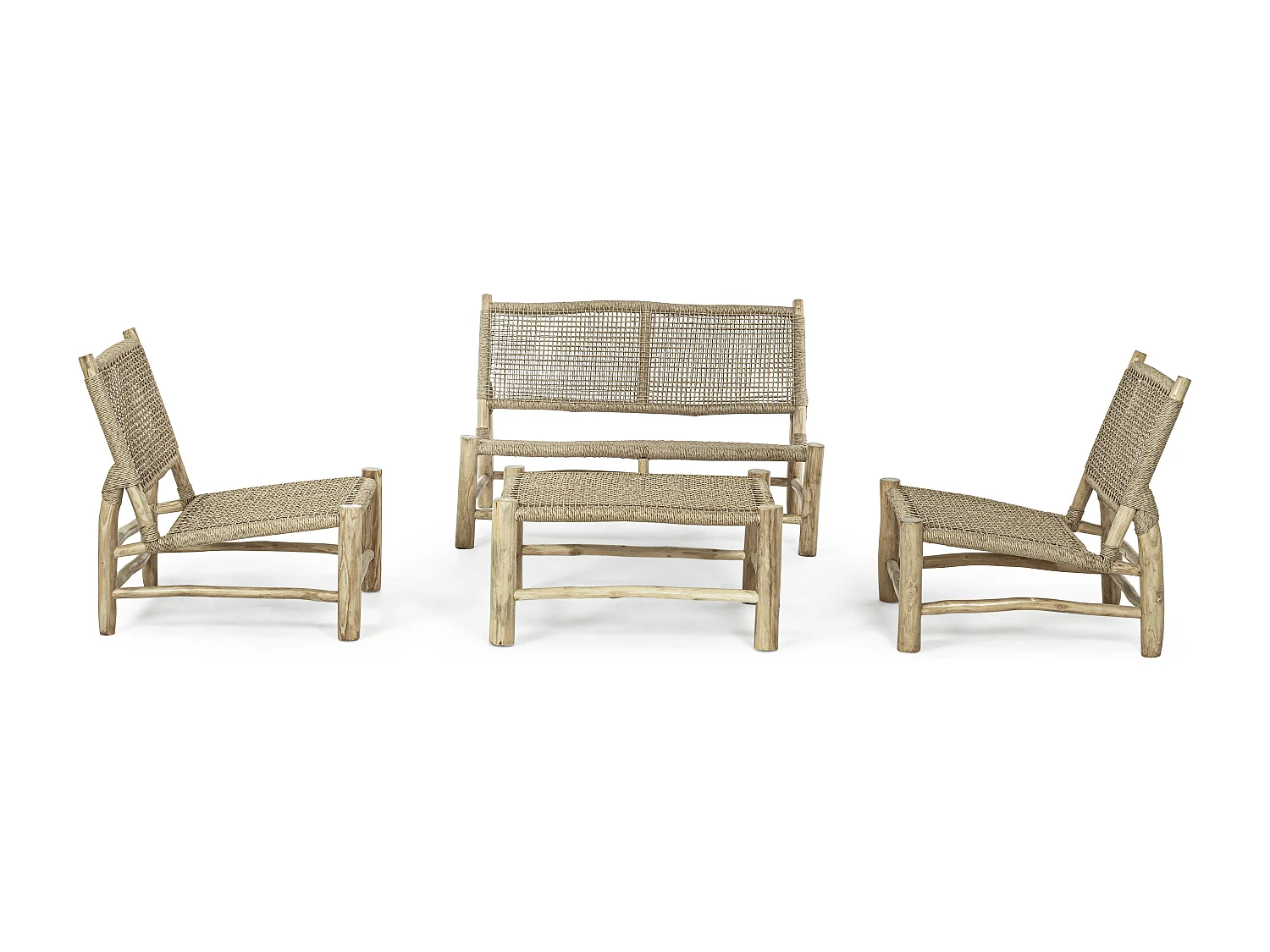Chaise de jardin en bois teck naturel Landry - Lot de 2