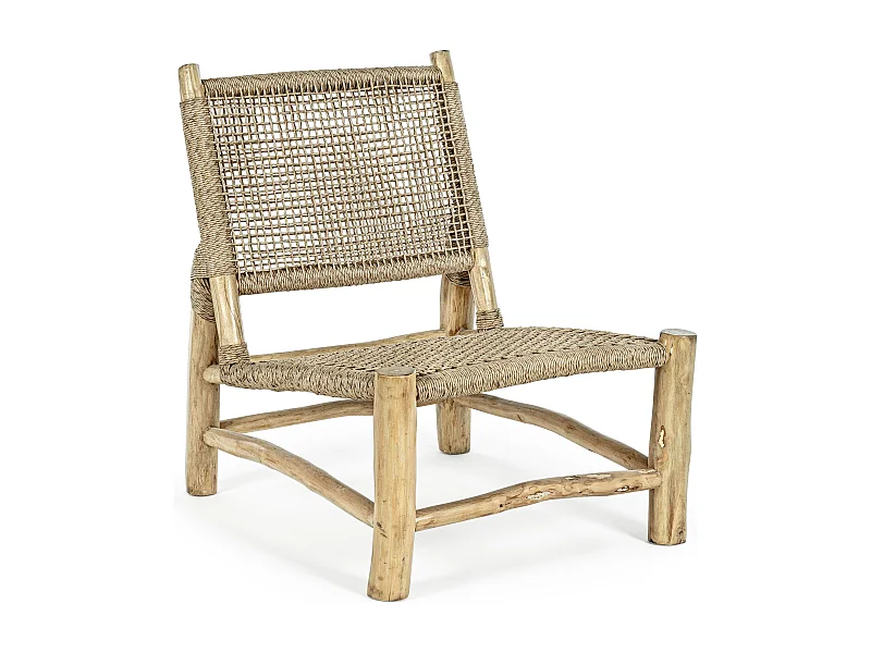 Chaise de jardin en bois teck naturel Landry - Lot de 2