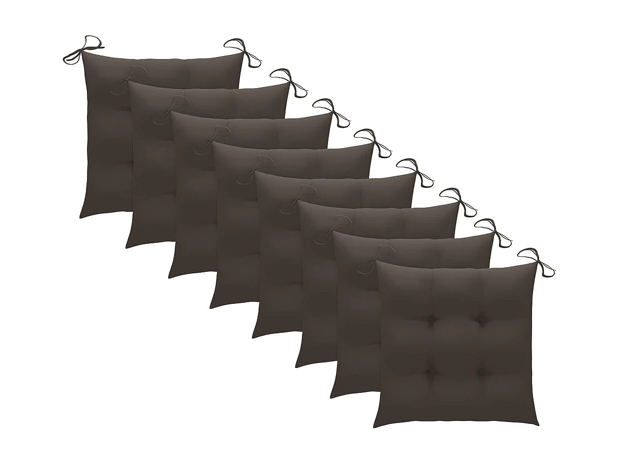 Chaises pliables de jardin avec coussins 8 pcs Teck solide 23