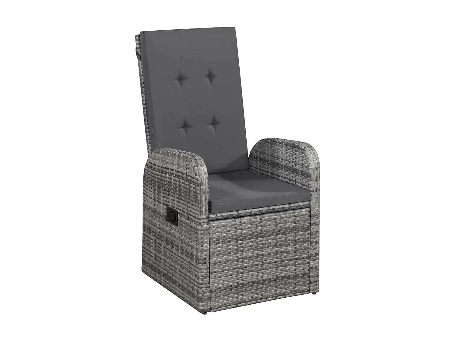 Chaise inclinable de jardin 2pc et coussins Résine tressée Gris