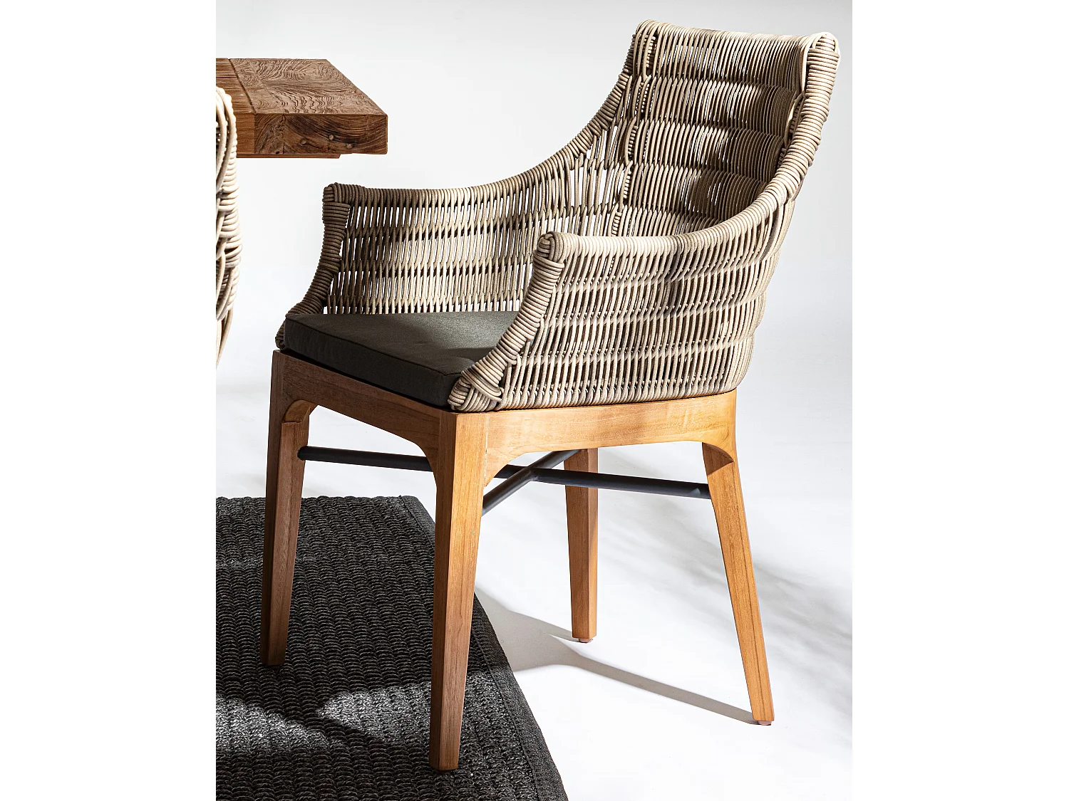 Chaise de jardin aluminium beige et gris Cayla - Lot de 2