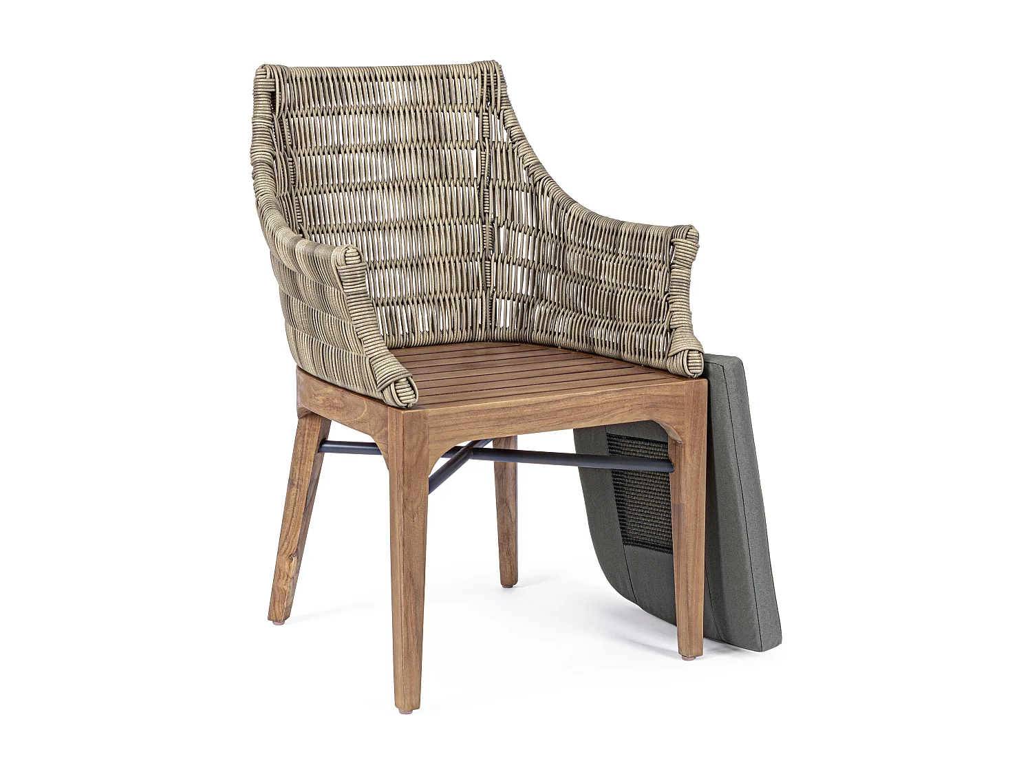 Chaise de jardin aluminium beige et gris Cayla - Lot de 2