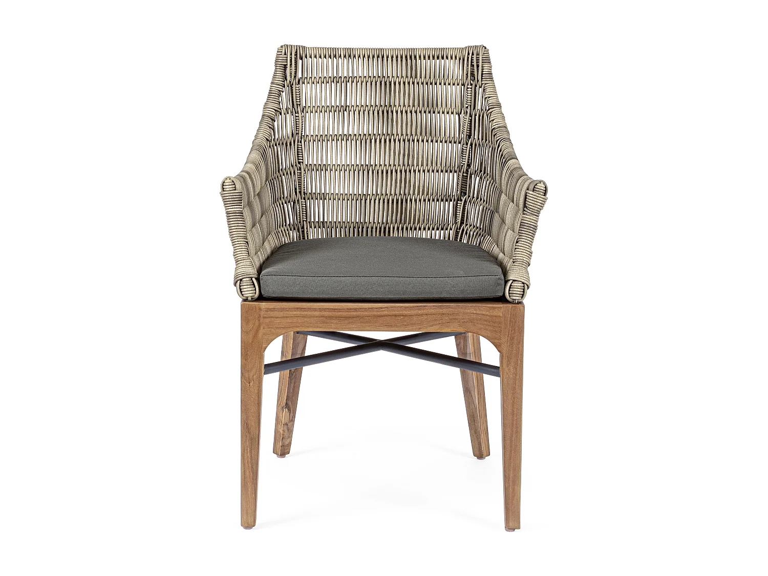 Chaise de jardin aluminium beige et gris Cayla - Lot de 2