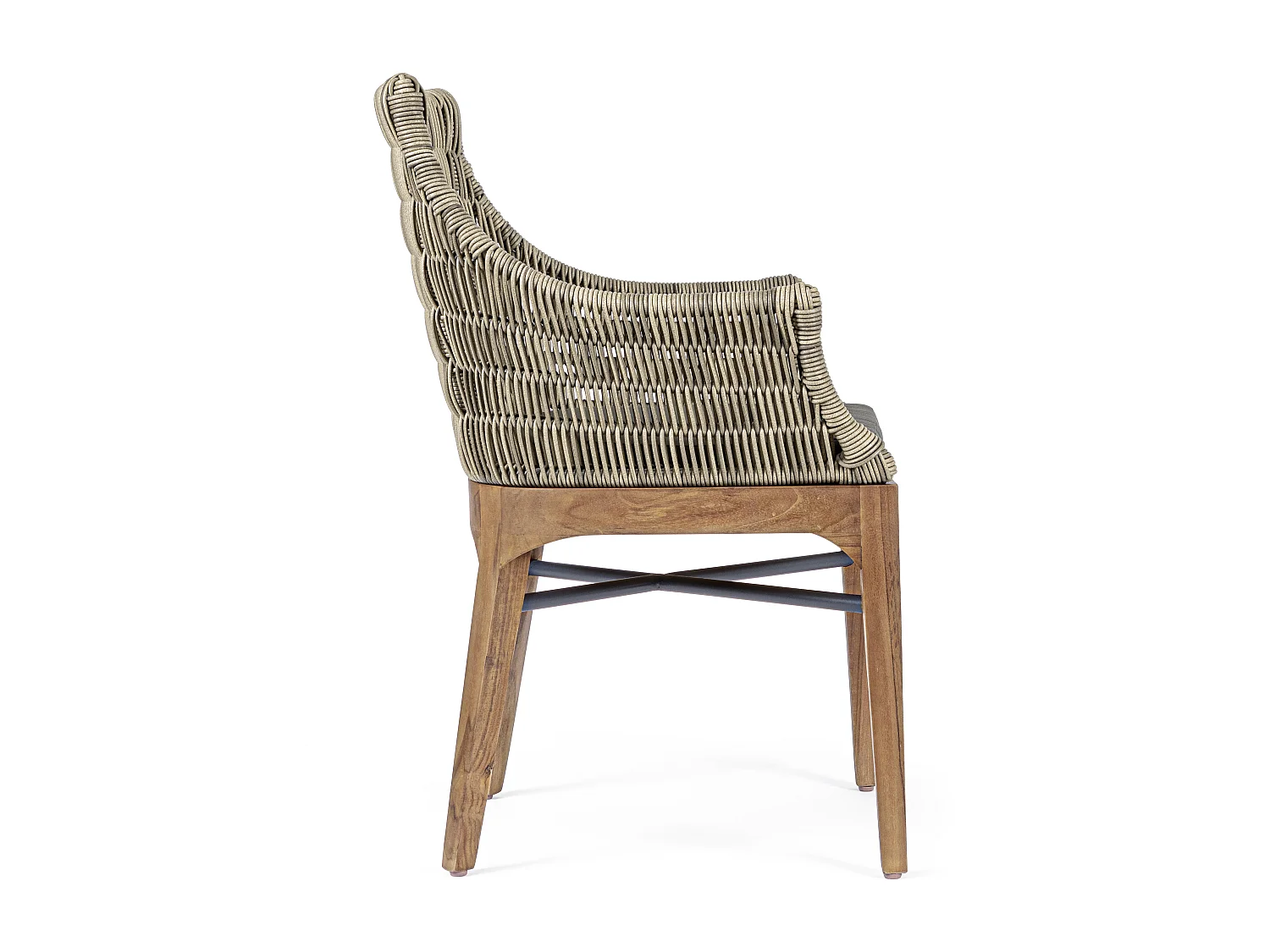 Chaise de jardin aluminium beige et gris Cayla - Lot de 2