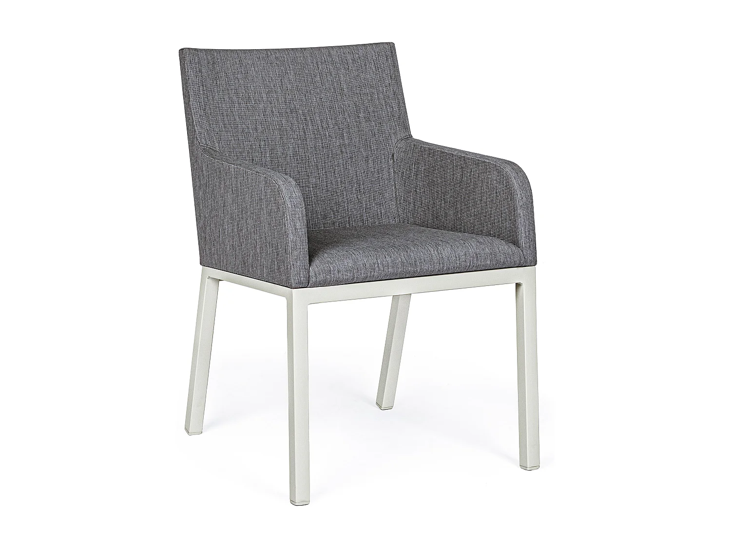 Fauteuil de jardin en aluminium gris et blanc Olga - Lot de 4