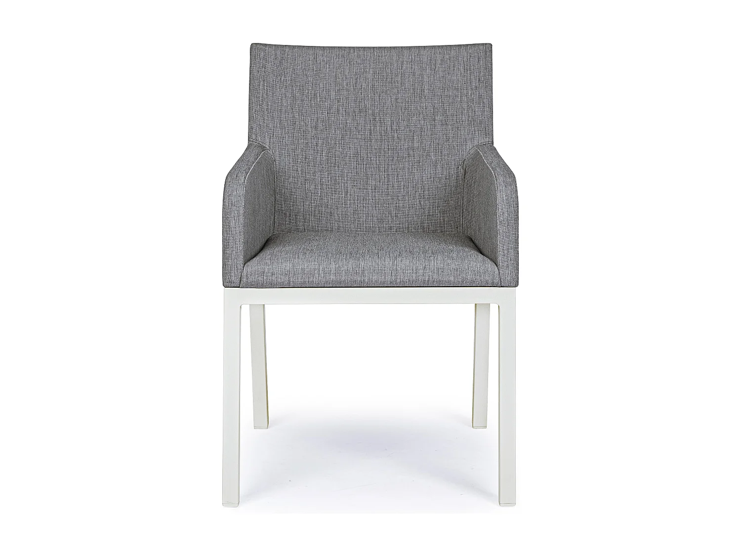 Fauteuil de jardin en aluminium gris et blanc Olga - Lot de 4