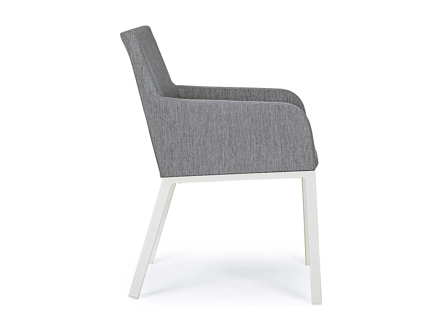 Fauteuil de jardin en aluminium gris et blanc Olga - Lot de 4