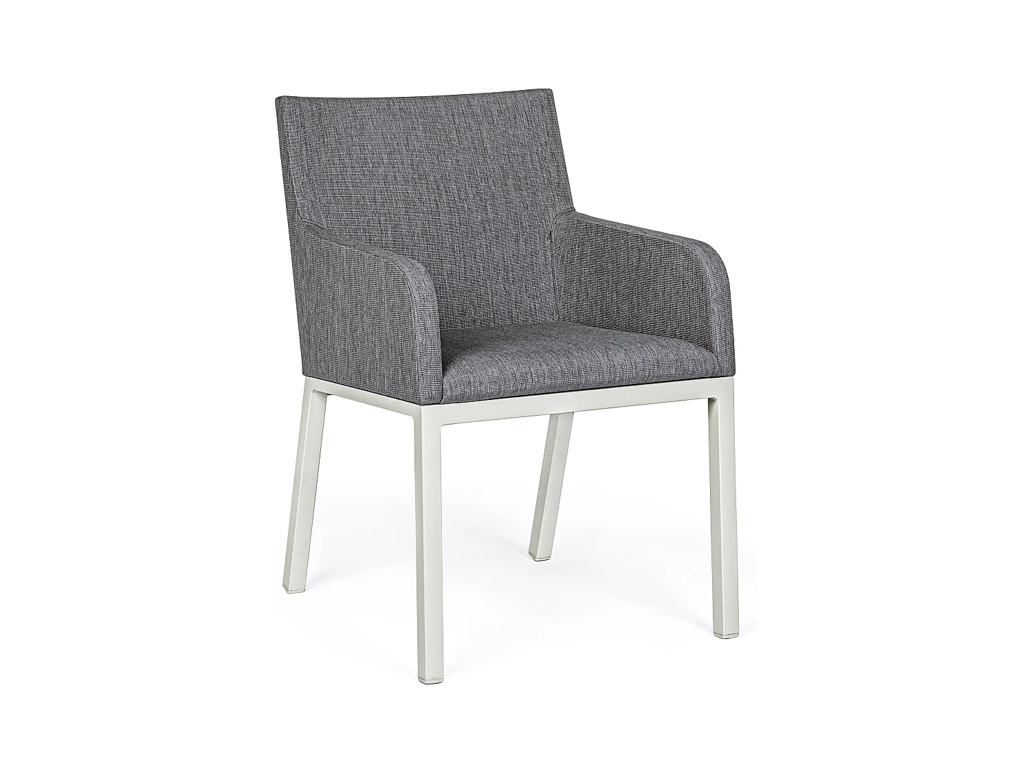 Fauteuil de jardin en aluminium gris et blanc Olga - Lot de 4