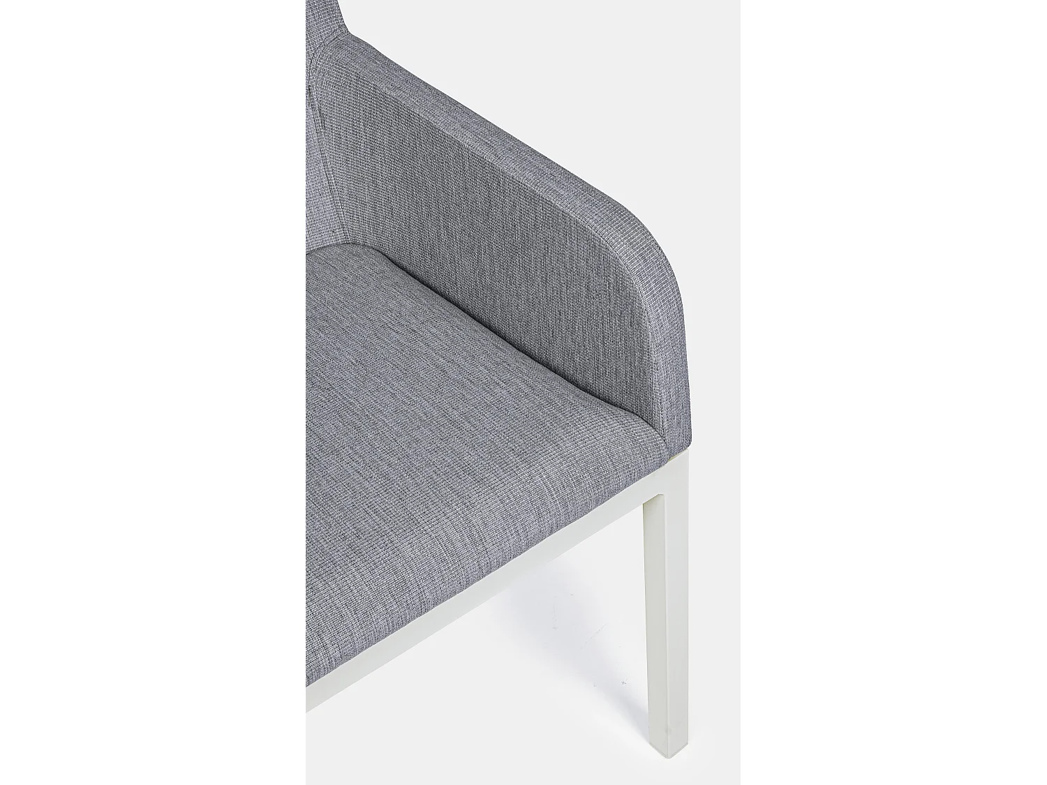 Fauteuil de jardin en aluminium gris et blanc Olga - Lot de 4