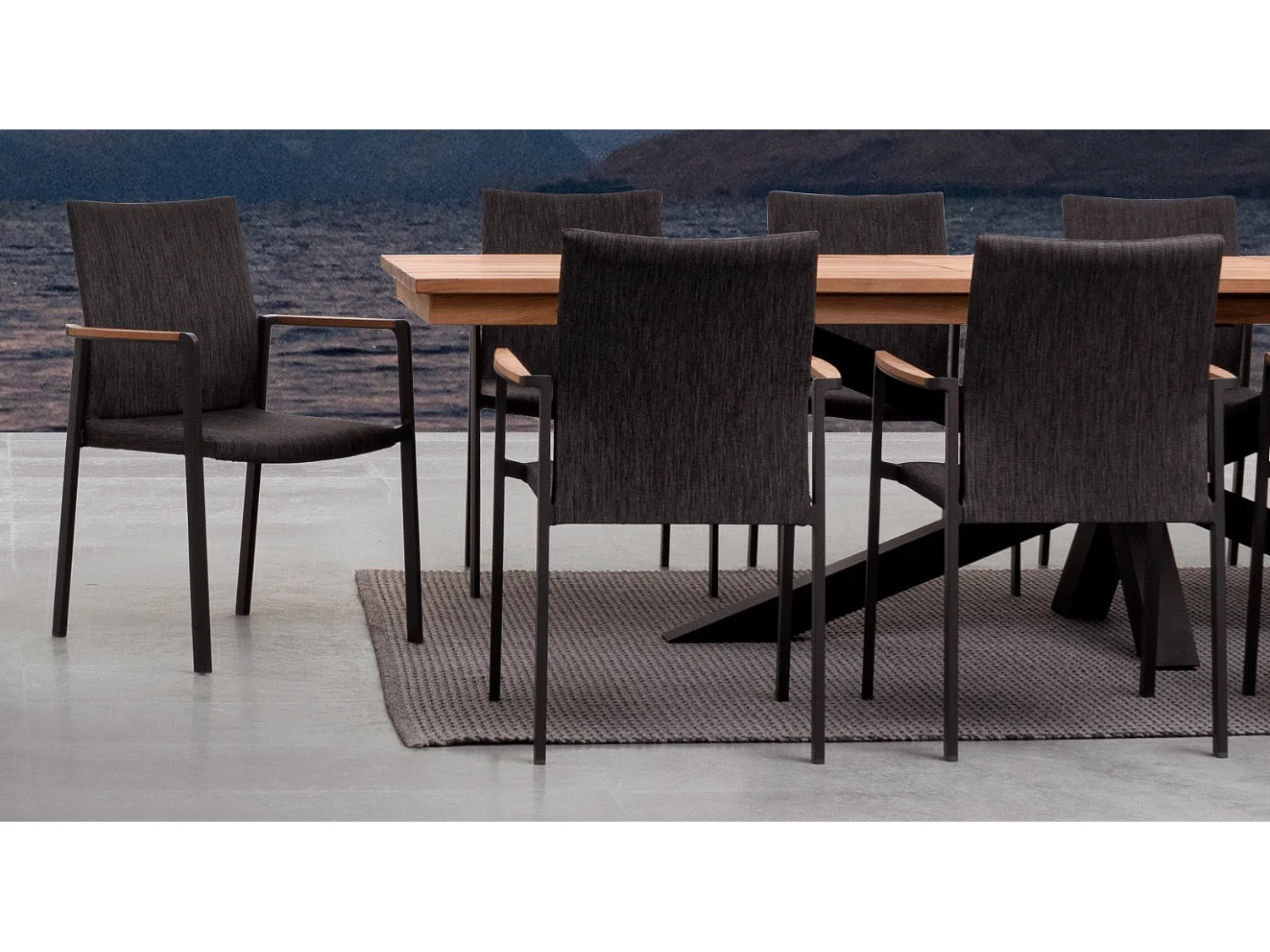 Fauteuil de jardin en aluminium anthracite Jaco - Lot de 4