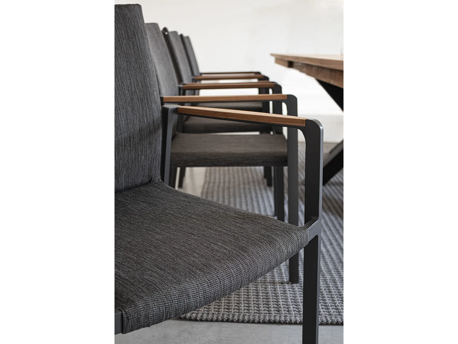 Fauteuil de jardin en aluminium anthracite Jaco - Lot de 4