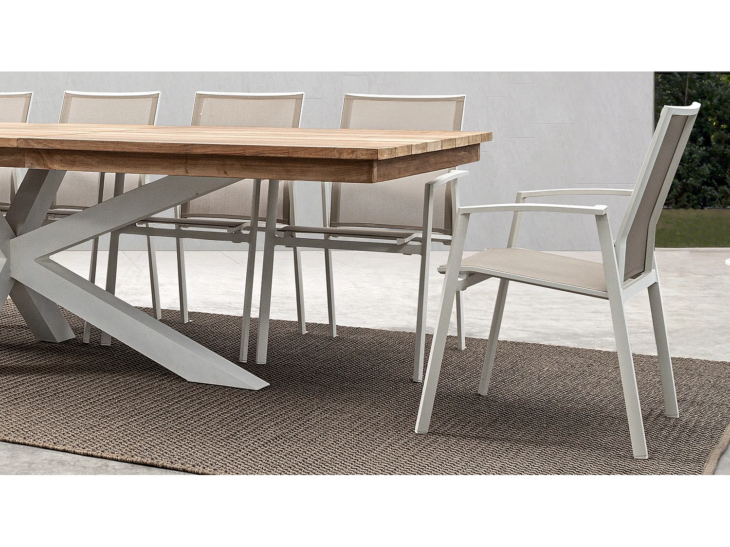 Fauteuil de jardin en aluminium blanc Cadia - Lot de 4