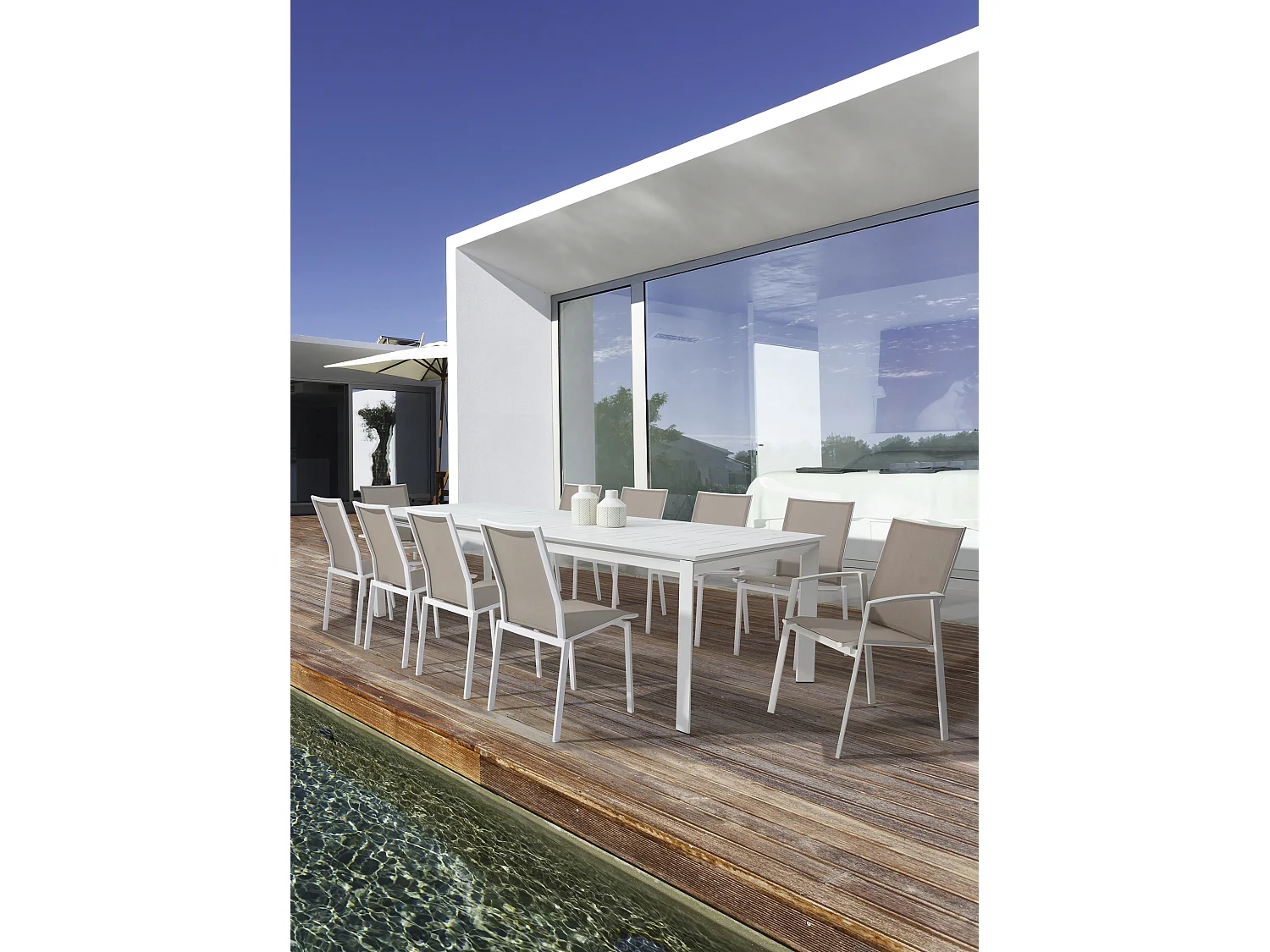 Fauteuil de jardin en aluminium blanc Cadia - Lot de 4