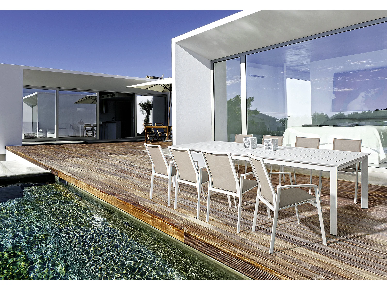 Fauteuil de jardin en aluminium blanc Cadia - Lot de 4