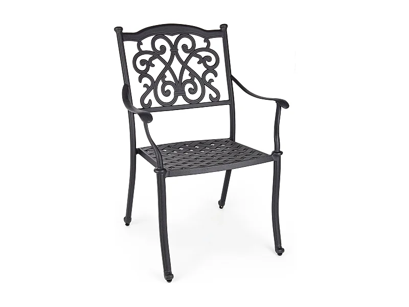 Chaise de jardin aluminium moulée anthracite Kofiam - Lot de 2