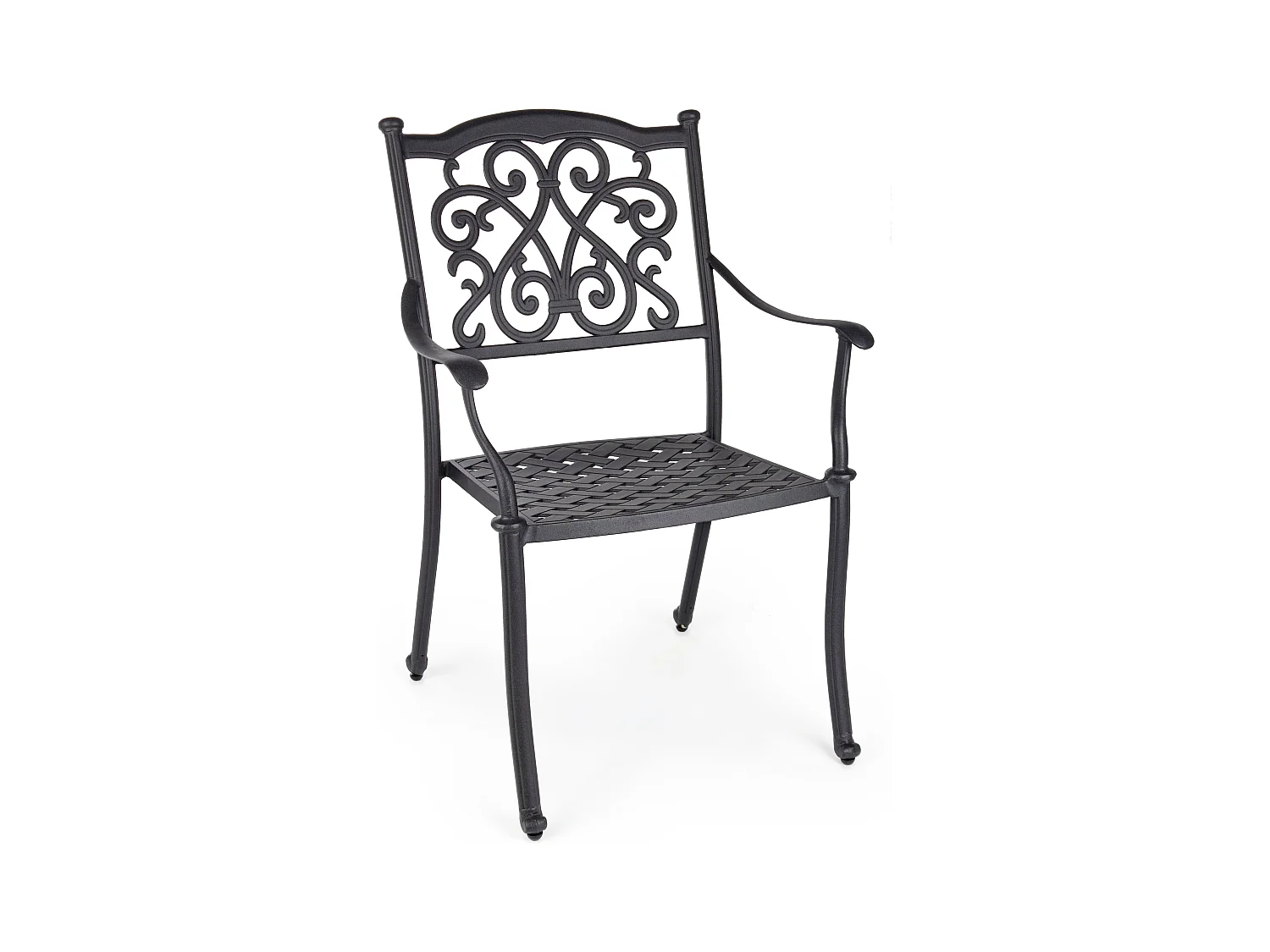 Chaise de jardin aluminium moulée anthracite Kofiam - Lot de 2