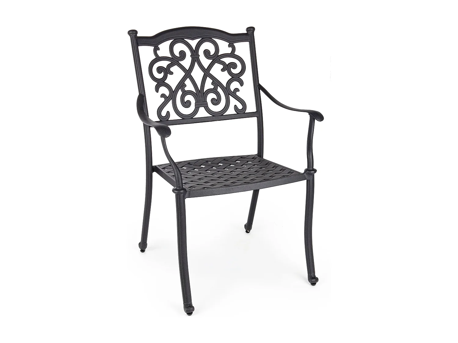 Chaise de jardin aluminium moulée anthracite Kofiam - Lot de 2